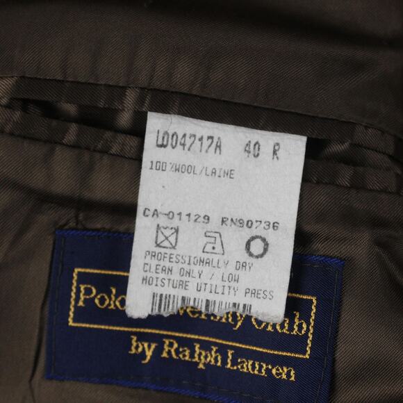 Polo University Club Ralph Lauren Blazer Men 40R Wool Windowpane Check Tweed - Picture 8 of 13